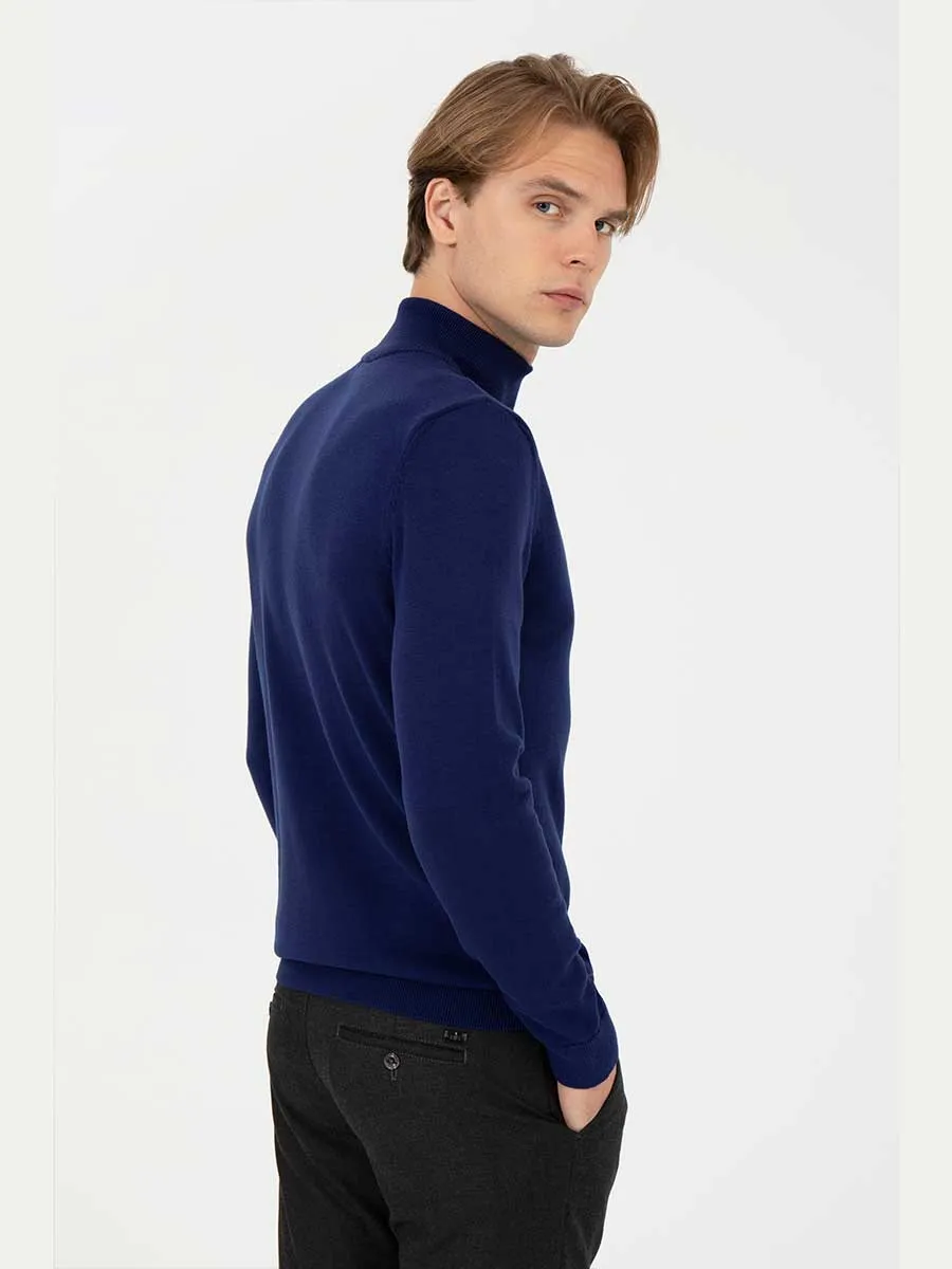 USPA Men Jumper Turtle Neck Royal Blue VR212 USPJR269