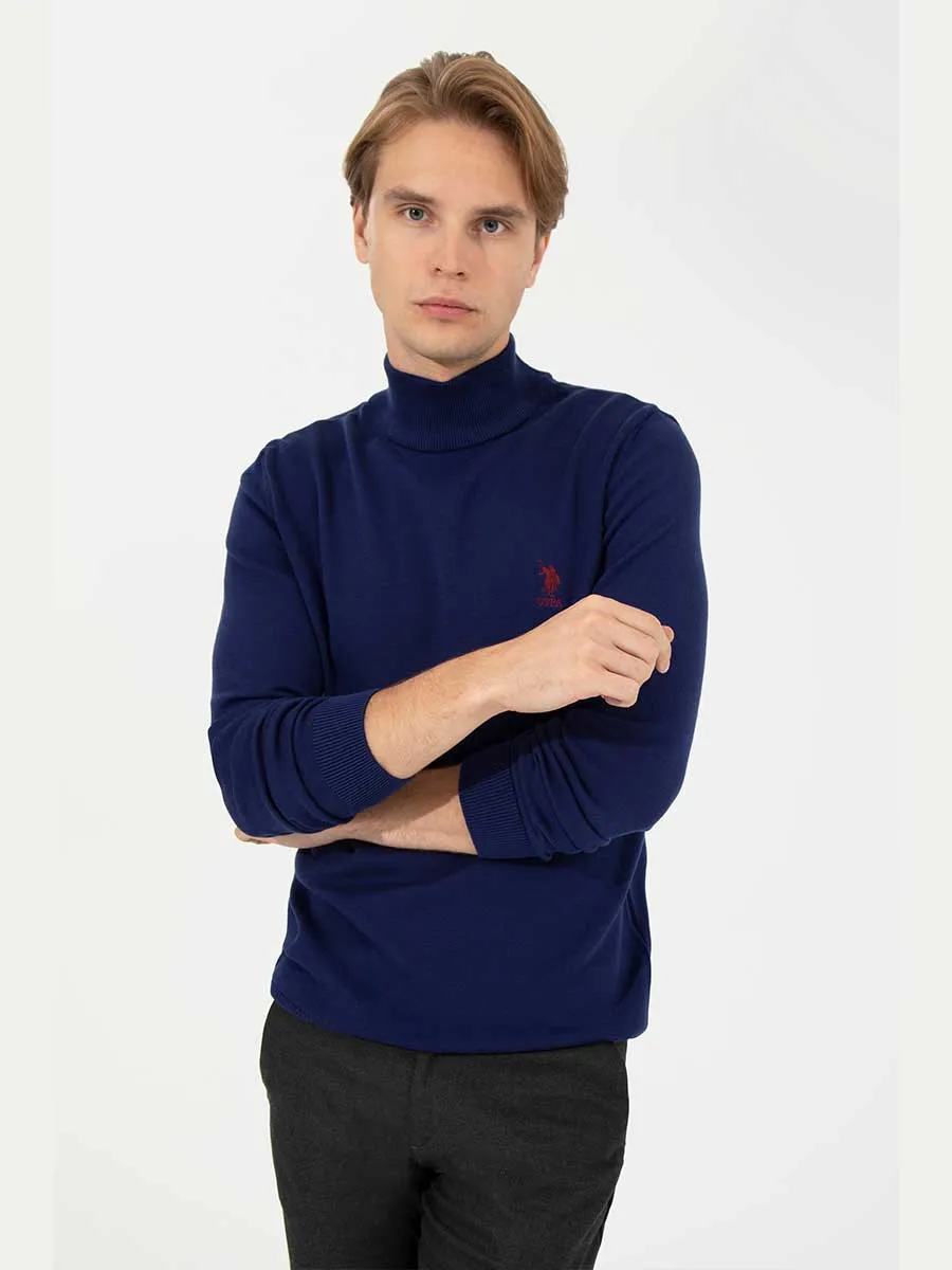 USPA Men Jumper Turtle Neck Royal Blue VR212 USPJR269