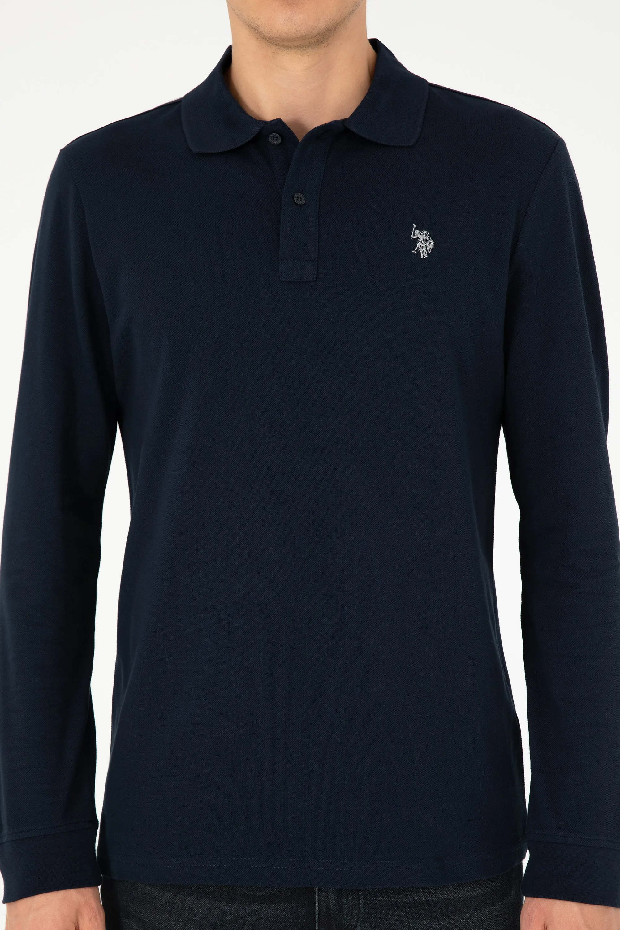 USPA Polo Shirt Men Navy VR033 USPOM243 Full Sleeve US Polo Assn.