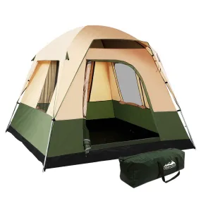 Weisshorn Family Camping Tent 4 Person Hiking Beach Tents Canvas Green