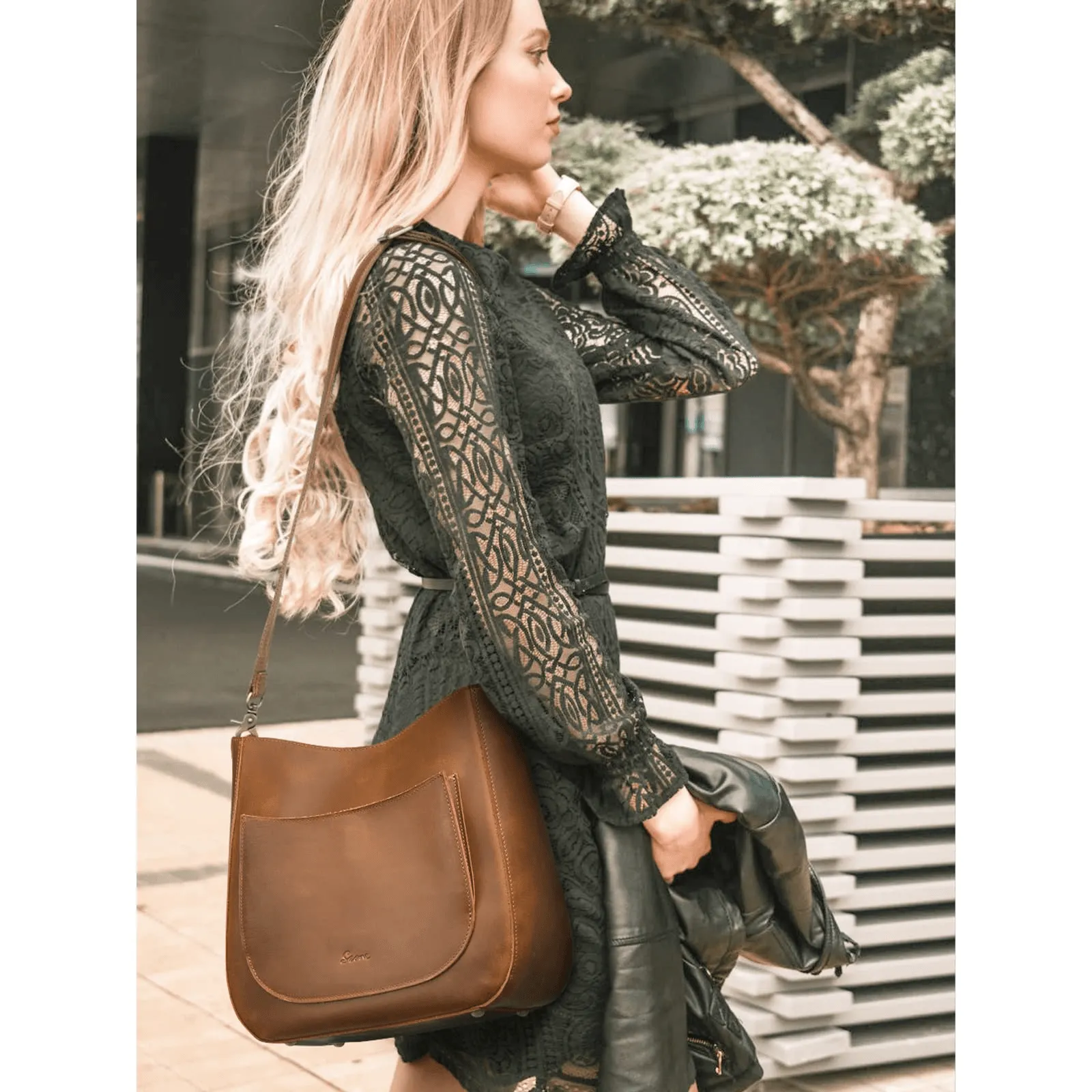 Women Genuine Leather Hobo Bag