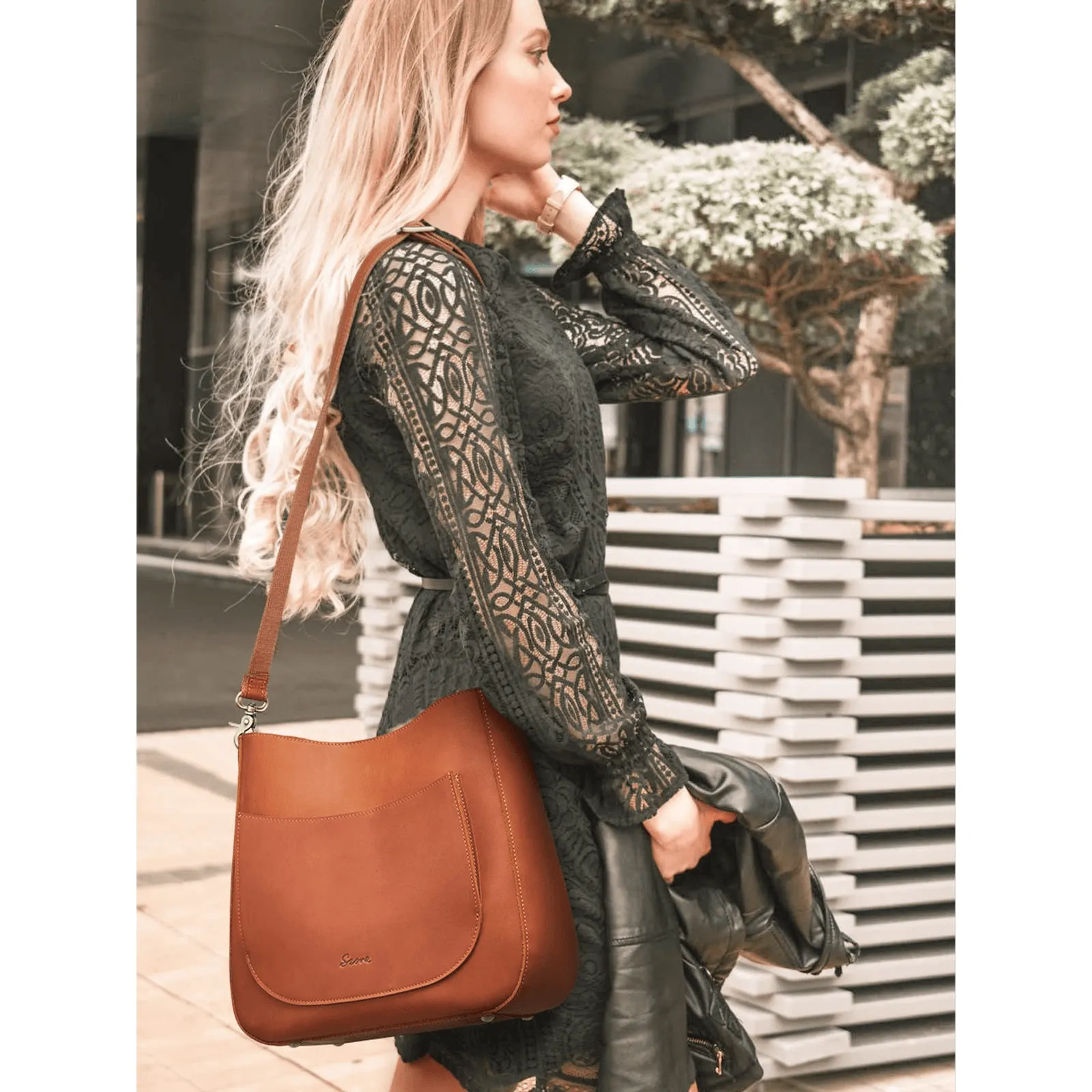 Women Genuine Leather Hobo Bag