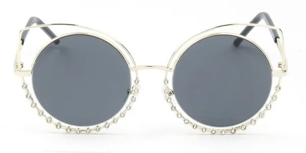 Women Round Cat Eye Fashion Sunglasses