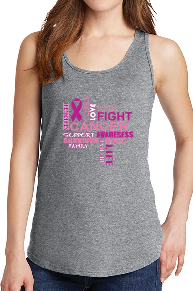 Women's Fight Breast Cancer Awareness Core Cotton Tank Tops -XS~4XL