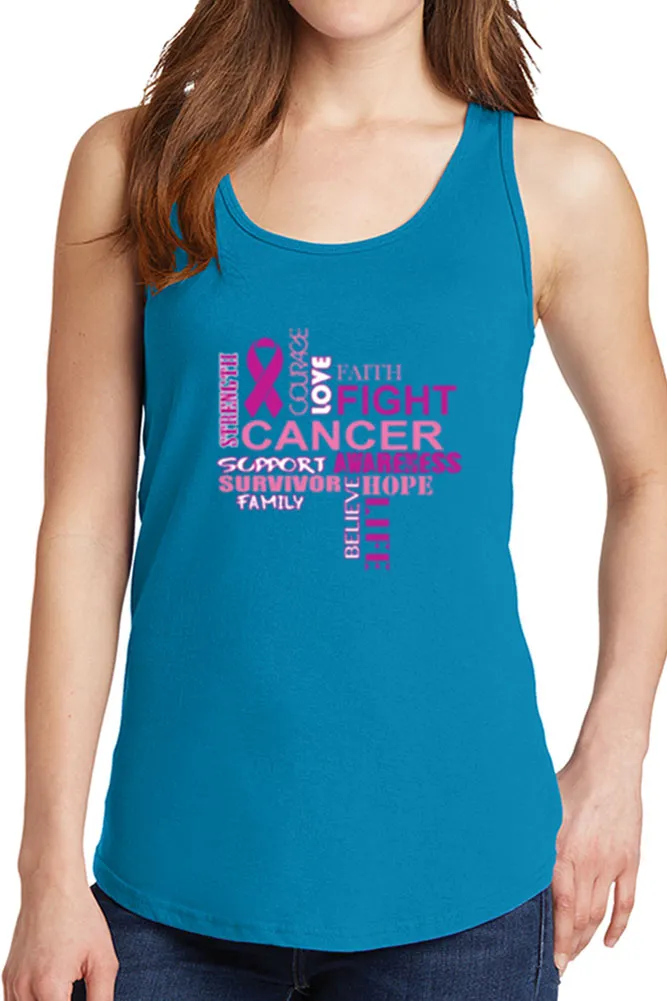 Women's Fight Breast Cancer Awareness Core Cotton Tank Tops -XS~4XL