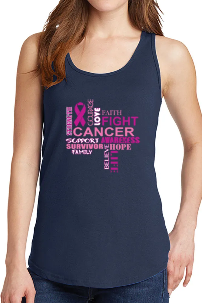 Women's Fight Breast Cancer Awareness Core Cotton Tank Tops -XS~4XL