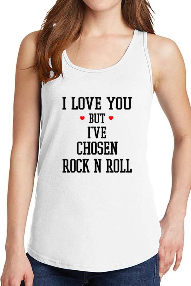 Women's I Love You but Rock N Roll Core Cotton Tank Tops -XS~4XL