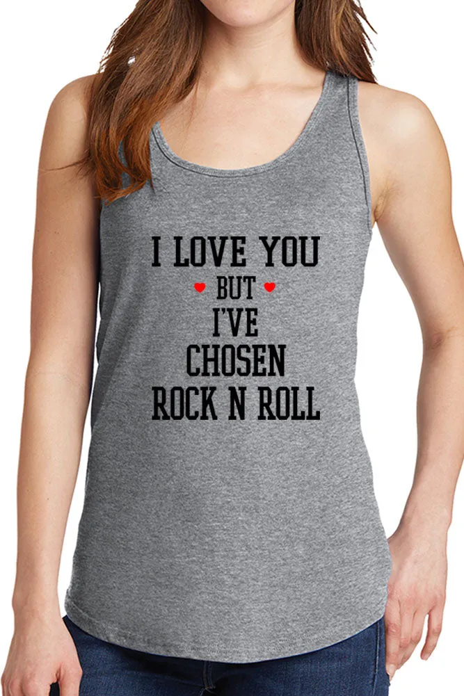 Women's I Love You but Rock N Roll Core Cotton Tank Tops -XS~4XL