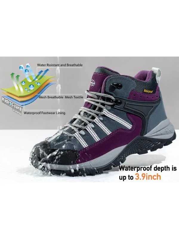 Women's Waterproof Hiking Boots Winter Snow Boots Non Slip Work Shoes Arches